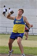 4th February 2012, Hoerskool Bergvlam Friendly Athletics meeting, Hoerskool Bergvlam vriendelike Atletiekbyeenkoms, Seuns u19 Gewigstoot, andrew schoeman, boys u19 shotput