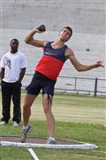 4th February 2012, Hoerskool Bergvlam Friendly Athletics meeting, Hoerskool Bergvlam vriendelike Atletiekbyeenkoms, Seuns u19 Gewigstoot, andrew schoeman, boys u19 shotput