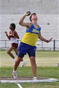 4th February 2012, Hoerskool Bergvlam Friendly Athletics meeting, Hoerskool Bergvlam vriendelike Atletiekbyeenkoms, Seuns u19 Gewigstoot, andrew schoeman, boys u19 shotput