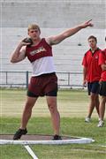 4th February 2012, Hoerskool Bergvlam Friendly Athletics meeting, Hoerskool Bergvlam vriendelike Atletiekbyeenkoms, Seuns u19 Gewigstoot, andrew schoeman, boys u19 shotput